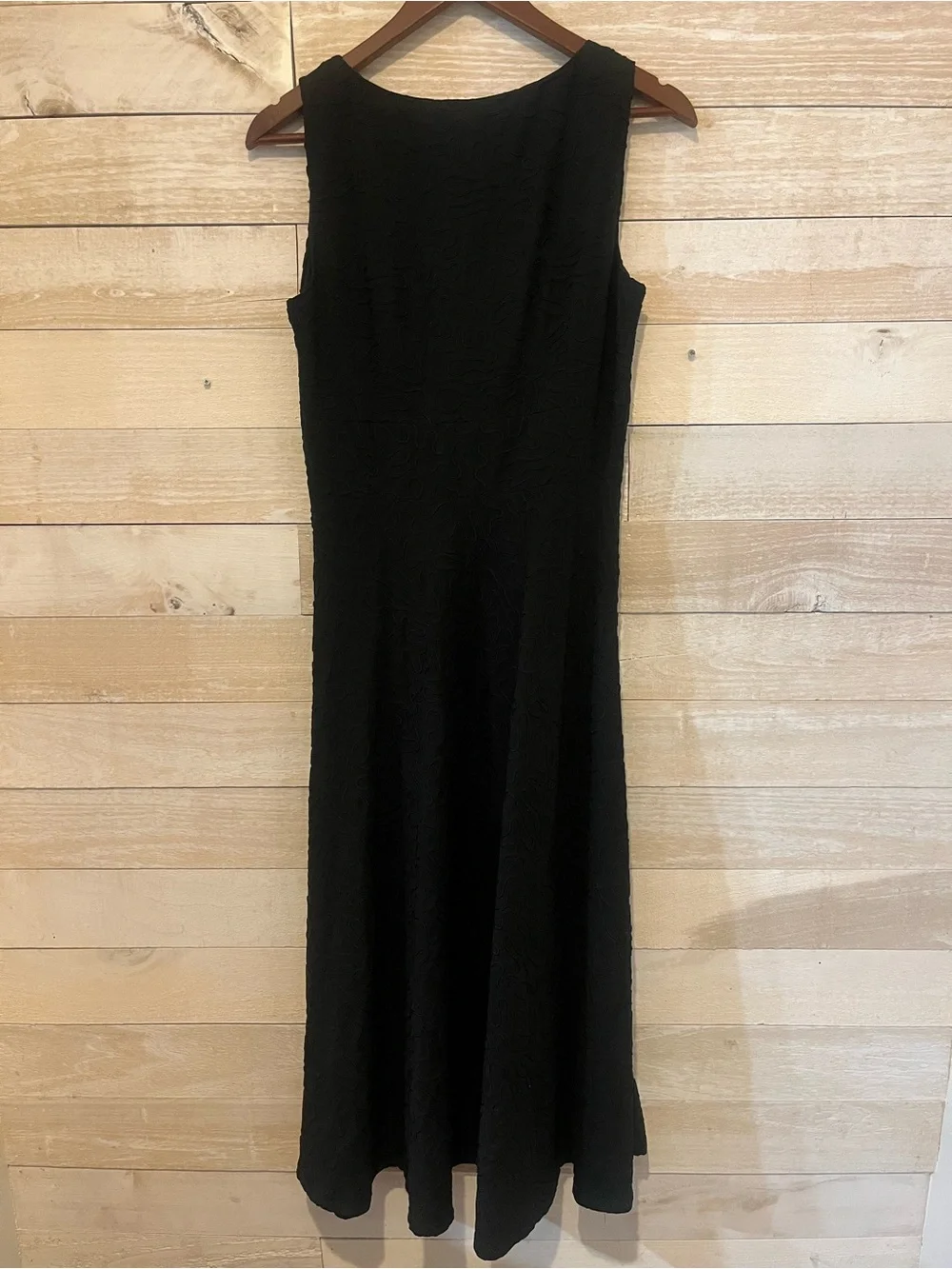Silk Linen Blend Black Sleeveless V-Neck Maxi Dress-Charter Club